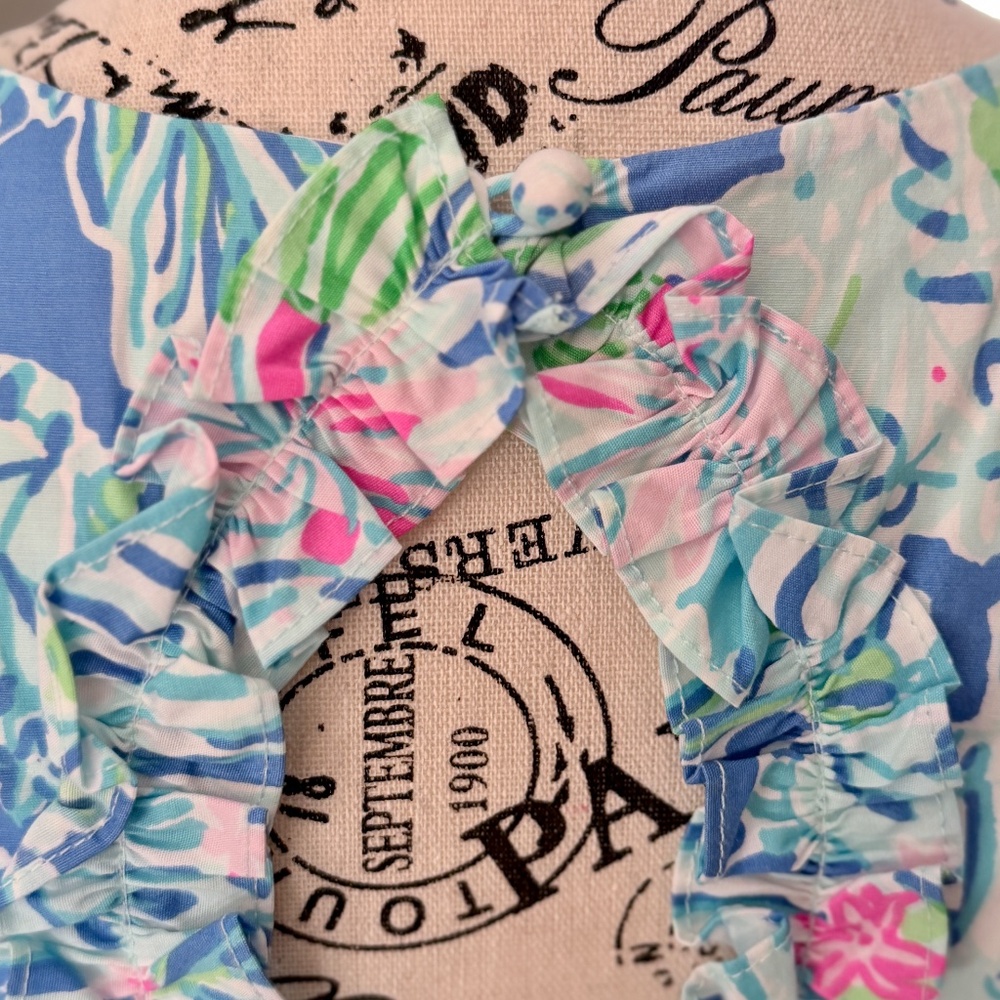 LILLY PULITZER | Fiesta Stretch Dress in Coastal Blue/Lion Around, size 2 - Picture 5 of 9